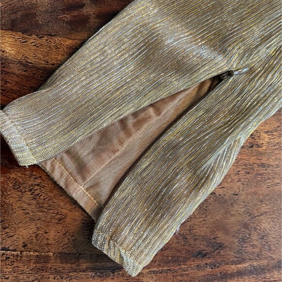 Gold Halter Plunge Metallic Jumpsuit By House Of CB London XS - Picture 6 of 16